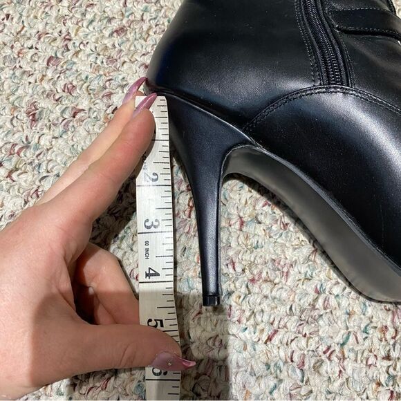 Pleasers Black Buckle Ankle Bootie Heels Womens Size 9 - Picture 2 of 6